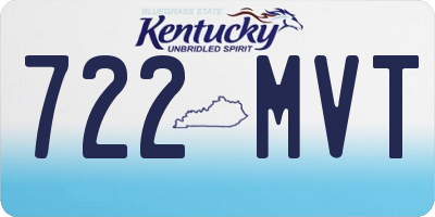 KY license plate 722MVT