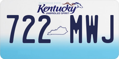 KY license plate 722MWJ