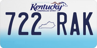 KY license plate 722RAK