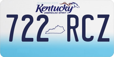 KY license plate 722RCZ
