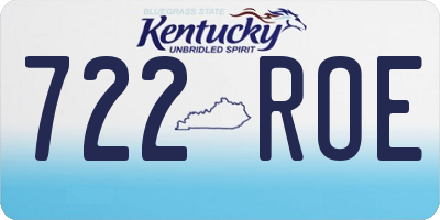 KY license plate 722ROE