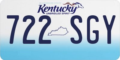 KY license plate 722SGY