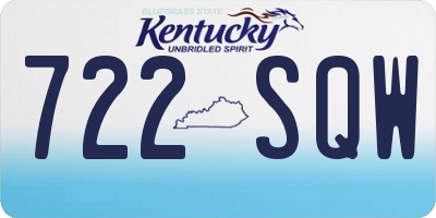 KY license plate 722SQW
