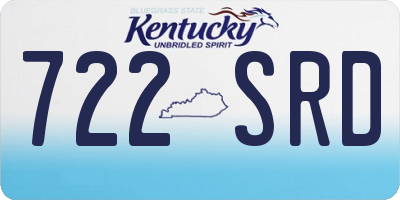 KY license plate 722SRD