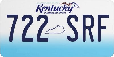 KY license plate 722SRF