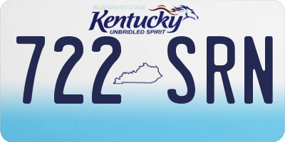 KY license plate 722SRN