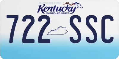 KY license plate 722SSC