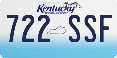 KY license plate 722SSF