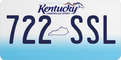 KY license plate 722SSL