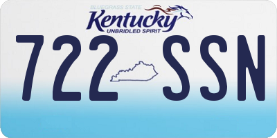 KY license plate 722SSN