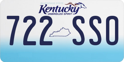 KY license plate 722SSO