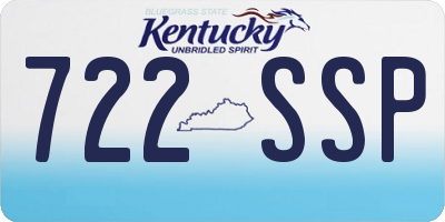 KY license plate 722SSP