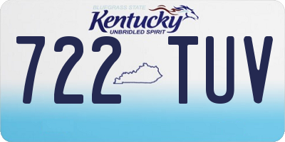 KY license plate 722TUV