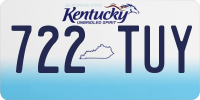 KY license plate 722TUY