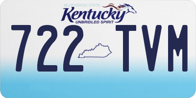 KY license plate 722TVM