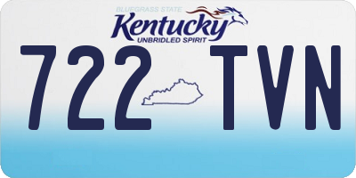 KY license plate 722TVN