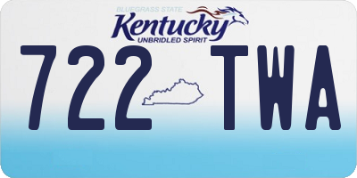 KY license plate 722TWA