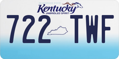 KY license plate 722TWF