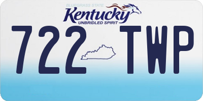 KY license plate 722TWP