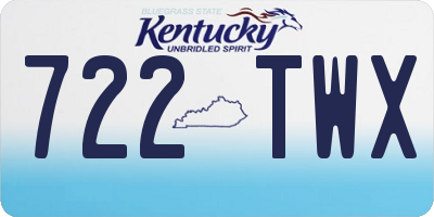 KY license plate 722TWX