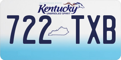 KY license plate 722TXB