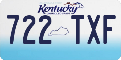 KY license plate 722TXF