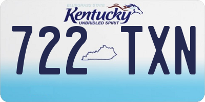 KY license plate 722TXN