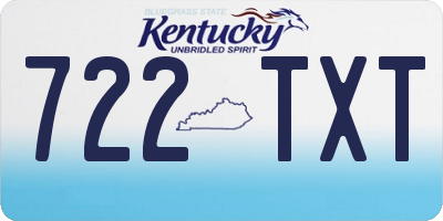 KY license plate 722TXT