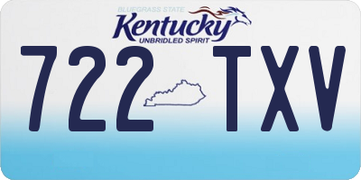KY license plate 722TXV