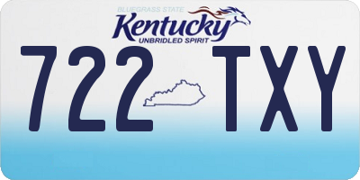 KY license plate 722TXY