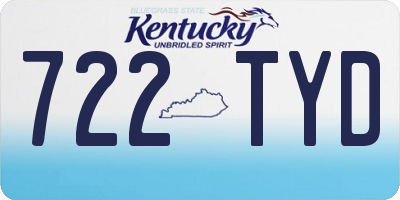 KY license plate 722TYD