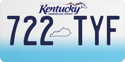 KY license plate 722TYF