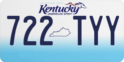 KY license plate 722TYY