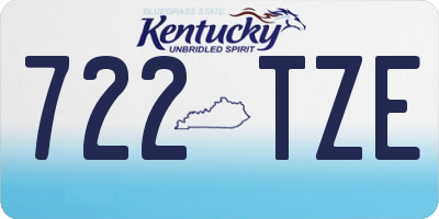 KY license plate 722TZE