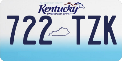 KY license plate 722TZK