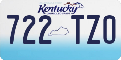 KY license plate 722TZO