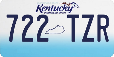 KY license plate 722TZR