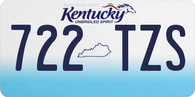 KY license plate 722TZS