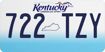KY license plate 722TZY