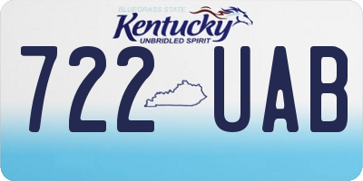 KY license plate 722UAB