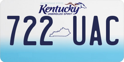 KY license plate 722UAC