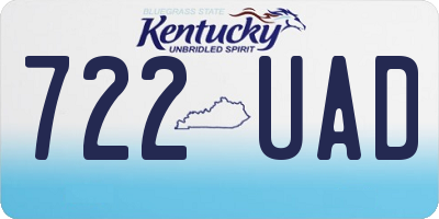 KY license plate 722UAD