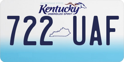 KY license plate 722UAF