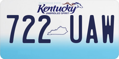 KY license plate 722UAW