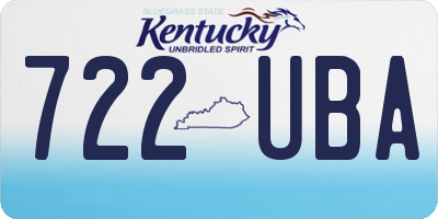 KY license plate 722UBA