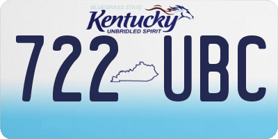 KY license plate 722UBC