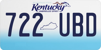 KY license plate 722UBD