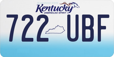 KY license plate 722UBF