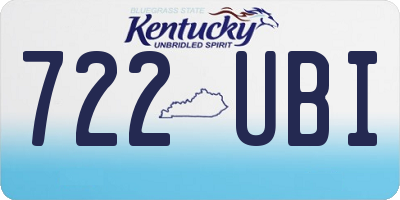 KY license plate 722UBI