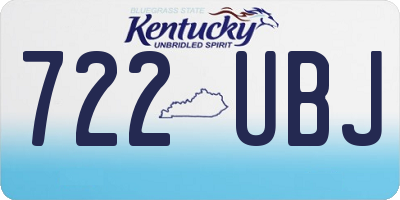 KY license plate 722UBJ